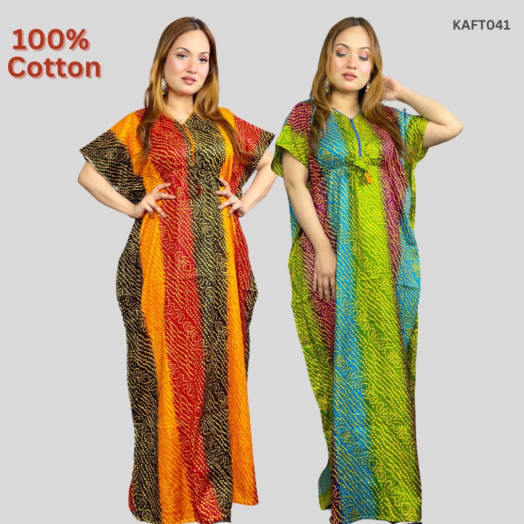 100% Cotton Cunri Print Kaftan Maxi (Set of two) KAFT041