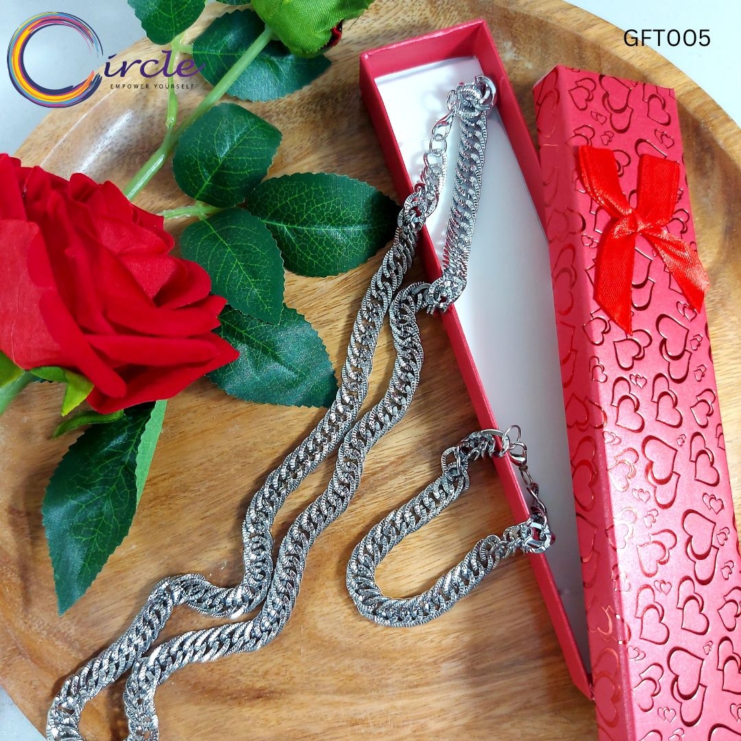 Diamond Cut Chain and Bracelet set for Men GFT005