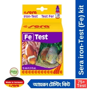 Sera Iron Test Kit (Fe) for  is to quickly and easily determine the iron level in your water, Good for aquariums & Ponds fresh and sea water ±75 tests level (0– 0.5 mg/l)