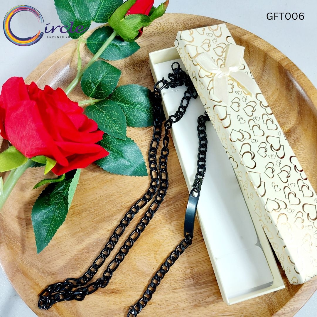 Black Chain and Bracelet set for Men GFT006
