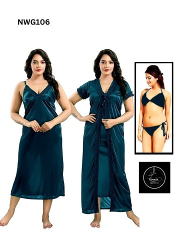 Stylish 4 part Nighty NWG106